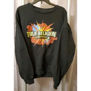True Religion Sweater Mens Med Black Casual‎ Pullover Sweatshirt
